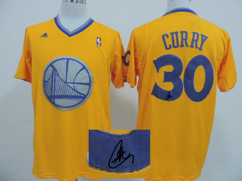 NBA Signed Golden State Warriors 30 Stephen Curry Autographed 2013 Christmas Day Fashion Swingman Jersey